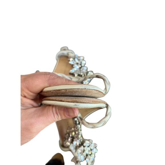 Giuseppe Zanotti Crystal Embellished Slingback Sandals EU40 Beige Boho Glam - Picture 11 of 11